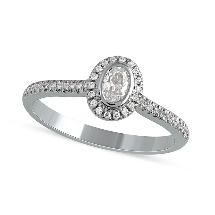 033 CT TW Oval Natural Diamond Frame Engagement Ring in Solid 10K White Gold II1 Goldia Rings 033 CT TW Oval Natural Diamond Frame Engagement Ring in Solid 10K White Gold II1 Goldia Rings