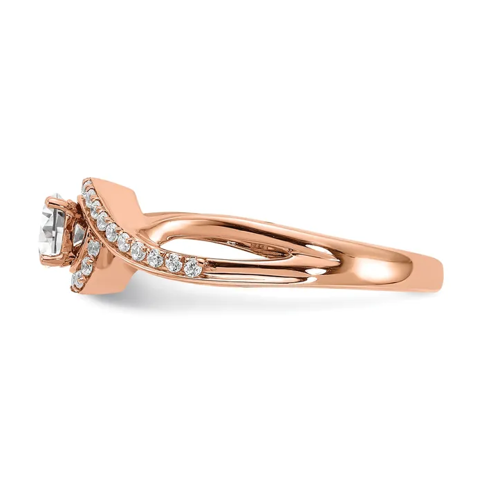 033ct CZ Solid Real 14k Rose Gold Engagement Ring Goldia Rings