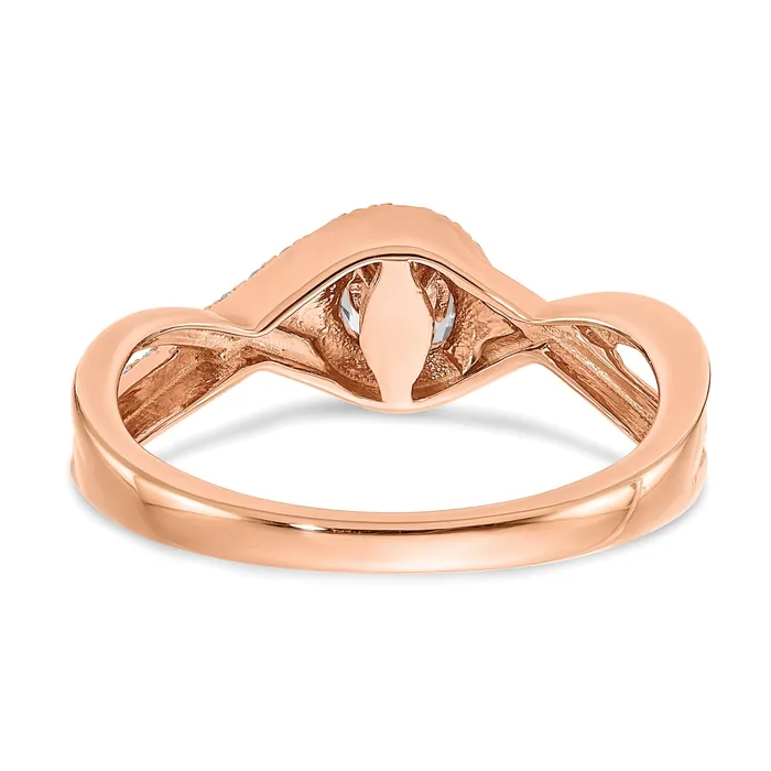 033ct CZ Solid Real 14k Rose Gold Engagement Ring Goldia Rings