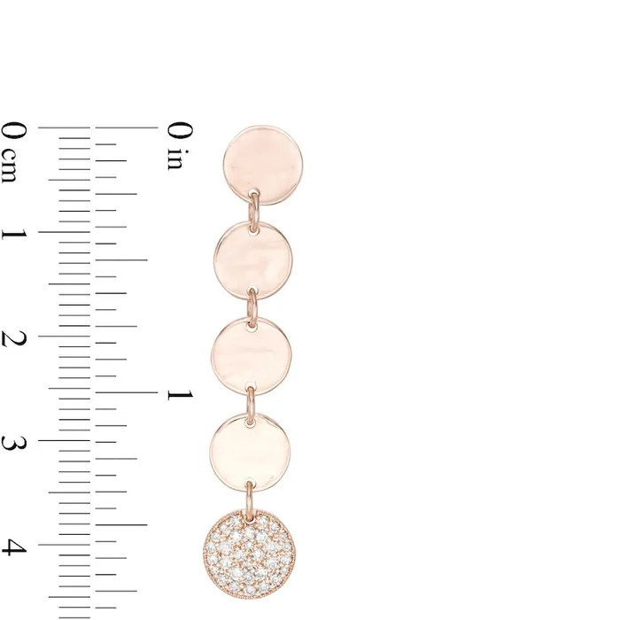 038 CT TW Diamond Disc Dangle Drop Earrings in 10K Rose Gold Goldia Earrings 038 CT TW Diamond Disc Dangle Drop Earrings in 10K Rose Gold Goldia Earrings