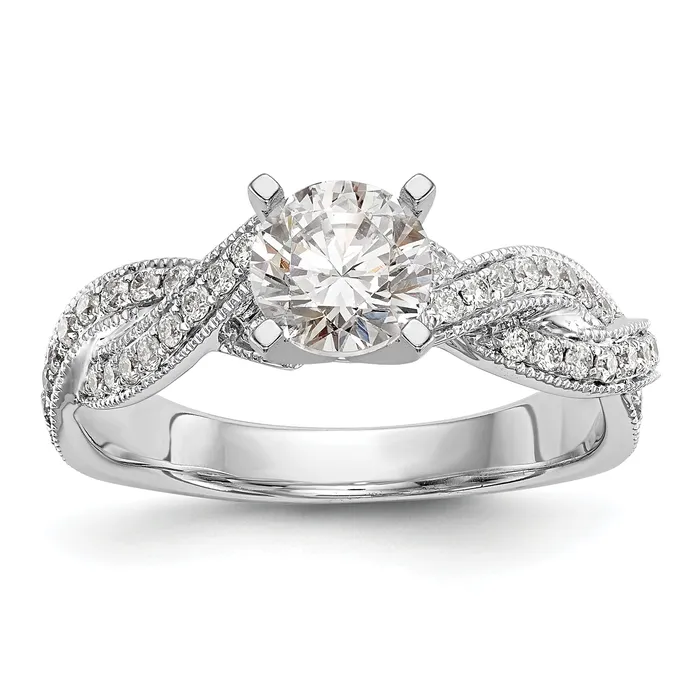 040ct CZ Solid Real 14k White Gold Peg Set CrissCross Engagement Ring Goldia Rings 040ct CZ Solid Real 14k White Gold Peg Set CrissCross Engagement Ring Goldia Rings