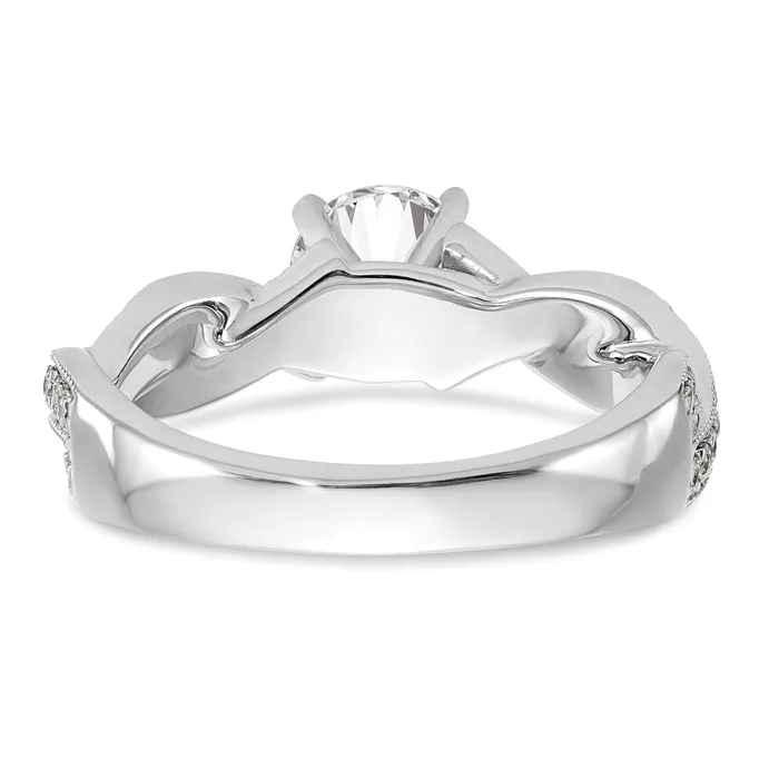 040ct CZ Solid Real 14k White Gold Peg Set CrissCross Engagement Ring Goldia Rings