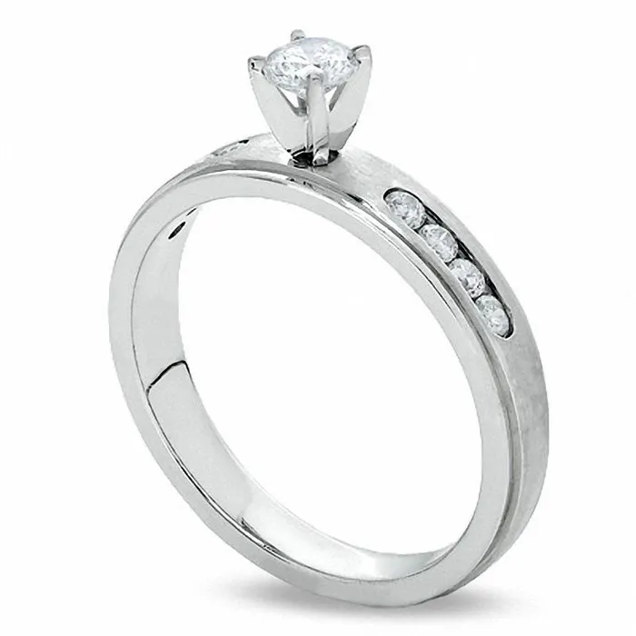 050 CT TW Natural Diamond Engagement Ring in Solid 14K White Gold Goldia Rings 050 CT TW Natural Diamond Engagement Ring in Solid 14K White Gold Goldia Rings