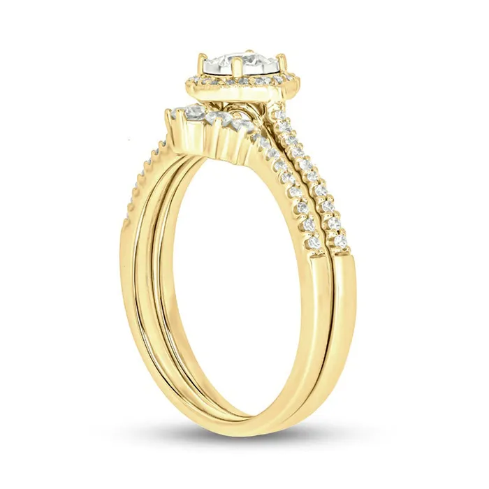 050 CT TW Natural Diamond Frame Antique VintageStyle Flower Bridal Engagement Ring Set in Solid 10K Yellow Gold II2 Goldia Rings 050 CT TW Natural Diamond Frame Antique VintageStyle Flower Bridal Engagement Ring Set in Solid 10K Yellow Gold II2 Goldia Rings