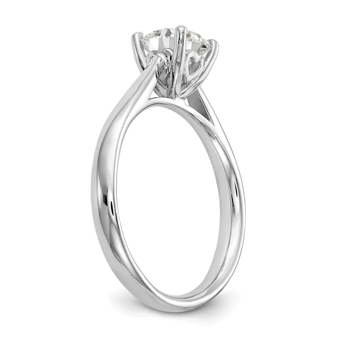 050ct CZ Solid Real 14k White Gold Solitaire Engagement Ring Goldia Rings
