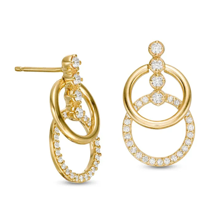 063 CT TW Diamond Double Doorknocker Drop Earrings in 10K Gold Goldia Earrings 063 CT TW Diamond Double Doorknocker Drop Earrings in 10K Gold Goldia Earrings