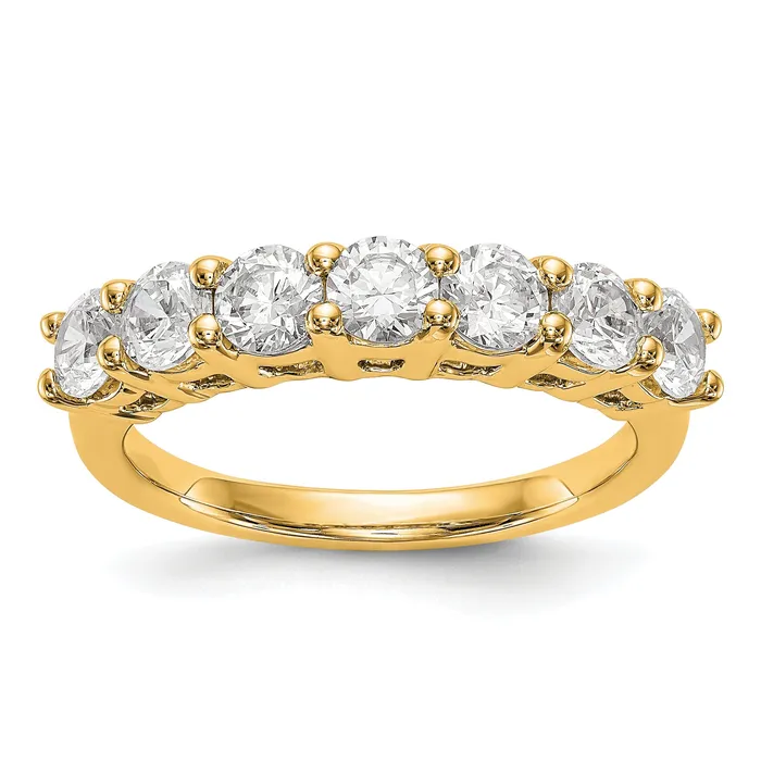 080ct CZ Solid Real 14K Yellow Gold 7Stone Wedding Band Ring Goldia Rings 080ct CZ Solid Real 14K Yellow Gold 7Stone Wedding Band Ring Goldia Rings