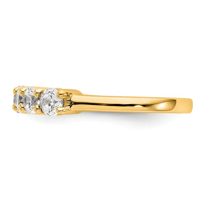 080ct CZ Solid Real 14K Yellow Gold 7Stone Wedding Band Ring Goldia Rings