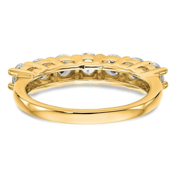 080ct CZ Solid Real 14K Yellow Gold 7Stone Wedding Band Ring Goldia Rings