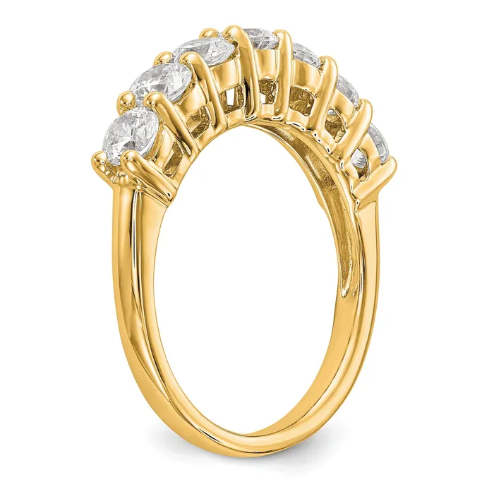 080ct CZ Solid Real 14K Yellow Gold 7Stone Wedding Band Ring Goldia Rings