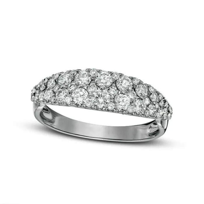 10 CT TW Natural Diamond Anniversary Ring in Solid 14K White Gold Goldia Rings 10 CT TW Natural Diamond Anniversary Ring in Solid 14K White Gold Goldia Rings