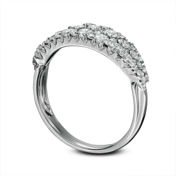10 CT TW Natural Diamond Anniversary Ring in Solid 14K White Gold Goldia Rings 10 CT TW Natural Diamond Anniversary Ring in Solid 14K White Gold Goldia Rings