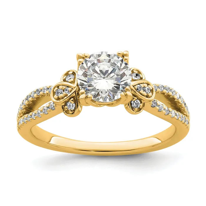 100ct CZ Solid Real 14k Polish 1ct Round Split Shank Eng Dia Ring Goldia Rings 100ct CZ Solid Real 14k Polish 1ct Round Split Shank Eng Dia Ring Goldia Rings