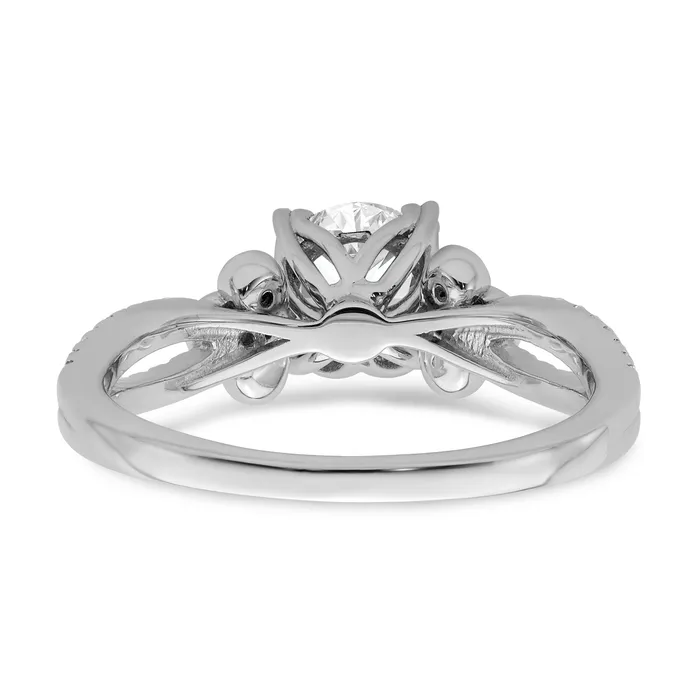 100ct CZ Solid Real 14k Polish 1ct Round Split Shank Eng Dia Ring Goldia Rings