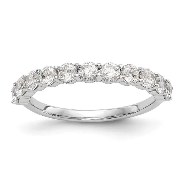 100ct CZ Solid Real 14K White Gold 11Stone Wedding Band Ring Goldia Rings