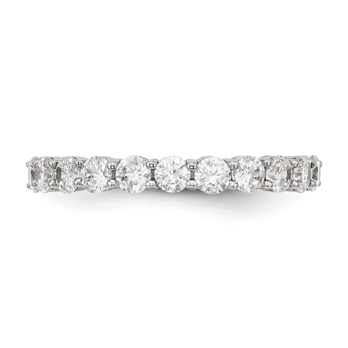 100ct CZ Solid Real 14K White Gold 11Stone Wedding Band Ring Goldia Rings