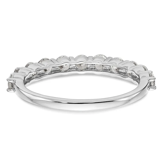 100ct CZ Solid Real 14K White Gold 11Stone Wedding Band Ring Goldia Rings