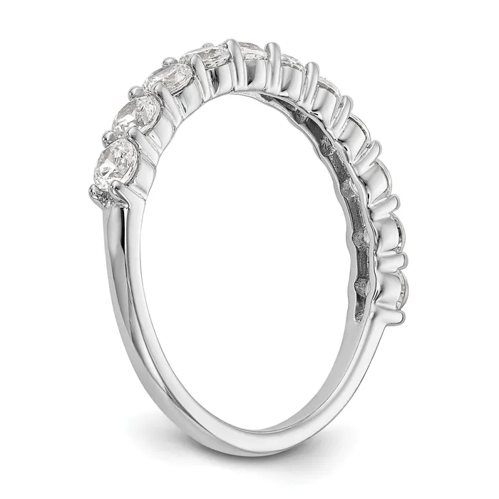 100ct CZ Solid Real 14K White Gold 11Stone Wedding Band Ring Goldia Rings