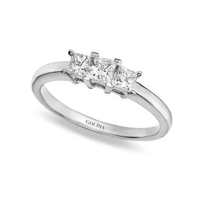 12 ct Princess Cut Diamond Platinum Threestone Engagement Ring Goldia Rings 12 ct Princess Cut Diamond Platinum Threestone Engagement Ring Goldia Rings