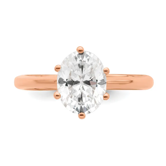 150ct CZ Solid Real 14k Rose Polish 1 12ct Oval Leaf Design Dia Ring Goldia Rings