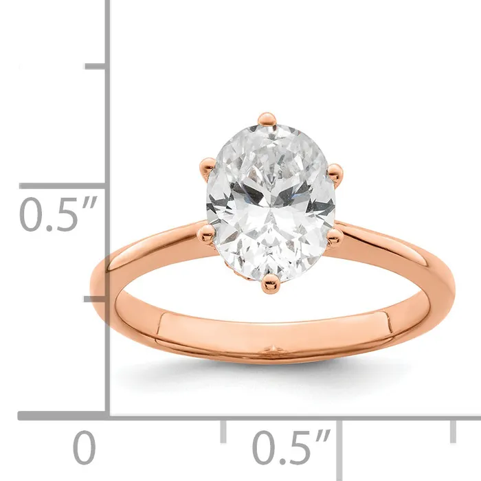 150ct CZ Solid Real 14k Rose Polish 1 12ct Oval Leaf Design Dia Ring Goldia Rings