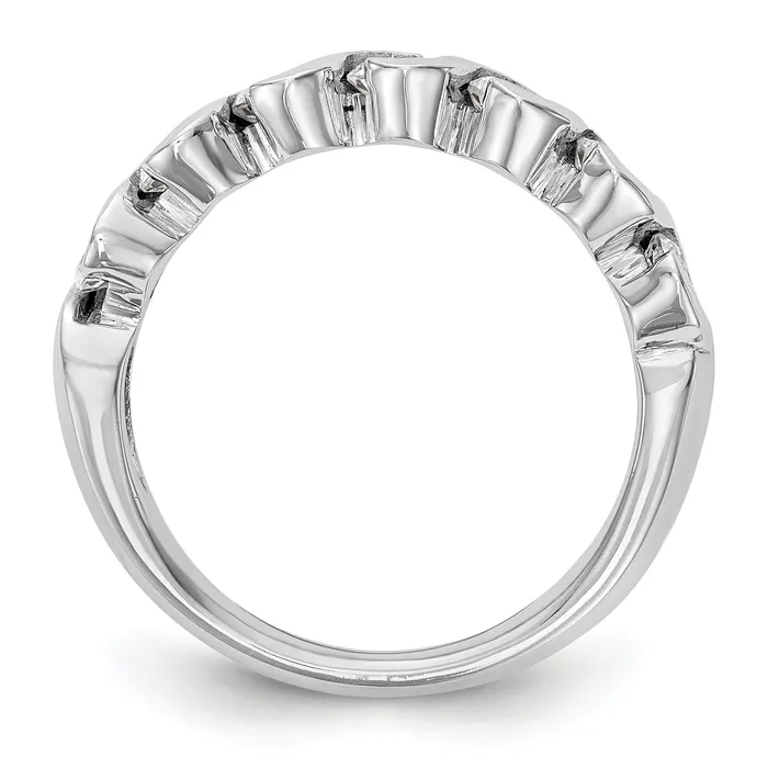 150ct CZ Solid Real 14K White Gold Wedding Band Ring Goldia Rings
