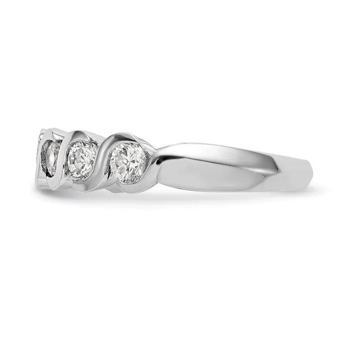 150ct CZ Solid Real 14K White Gold Wedding Band Ring Goldia Rings
