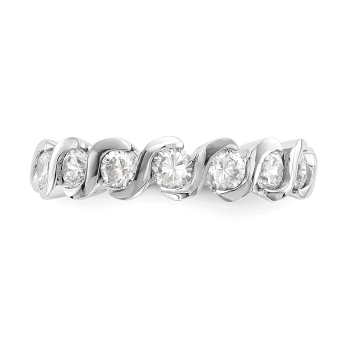 150ct CZ Solid Real 14K White Gold Wedding Band Ring Goldia Rings