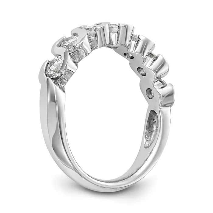 150ct CZ Solid Real 14K White Gold Wedding Band Ring Goldia Rings