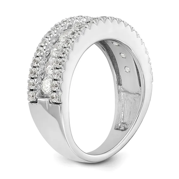 150ct CZ Solid Real 14K White Gold Wedding Band Ring Goldia Rings