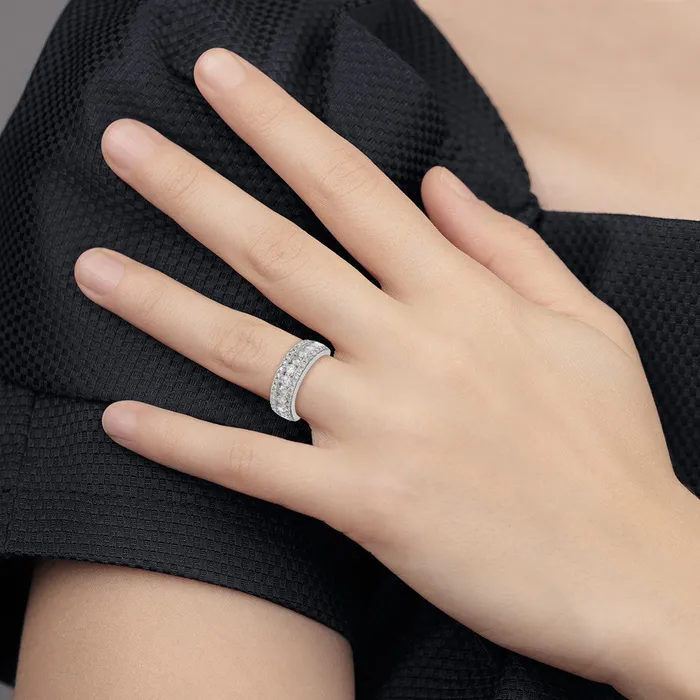 150ct CZ Solid Real 14K White Gold Wedding Band Ring Goldia Rings
