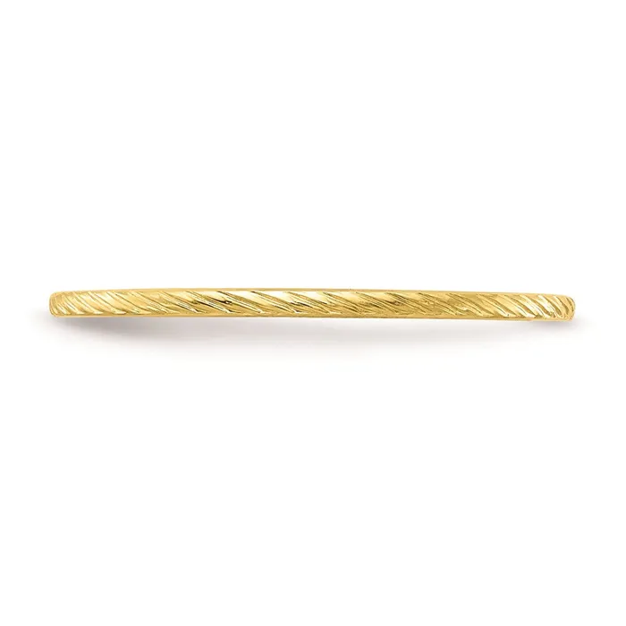 10K Gold 12mm Twisted Wire Pattern Stackable Band Goldia Rings