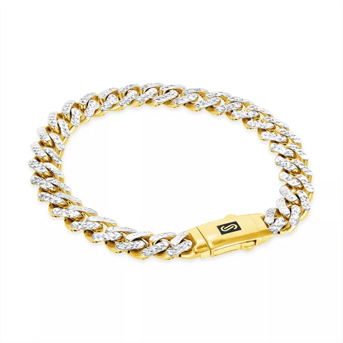 10k Yellow Gold 15mm Monaco Miami Cuban Link Diamond Cut Pave Chain Necklace 22 Goldiacom Necklaces