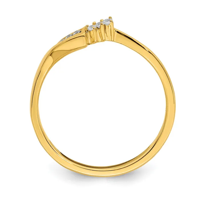 10k Yellow Gold Contoured Real Diamond Band Goldia Rings