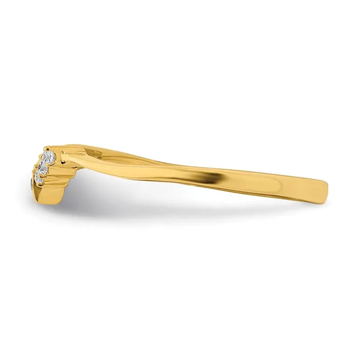 10k Yellow Gold Contoured Real Diamond Band Goldia Rings