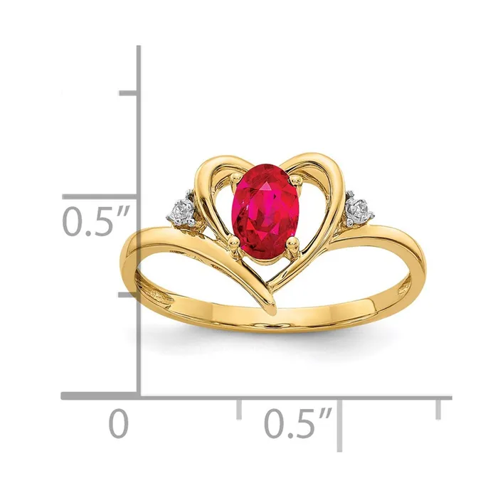 10K Yellow Gold Real Diamond u0026 Ruby Ring Goldia Rings