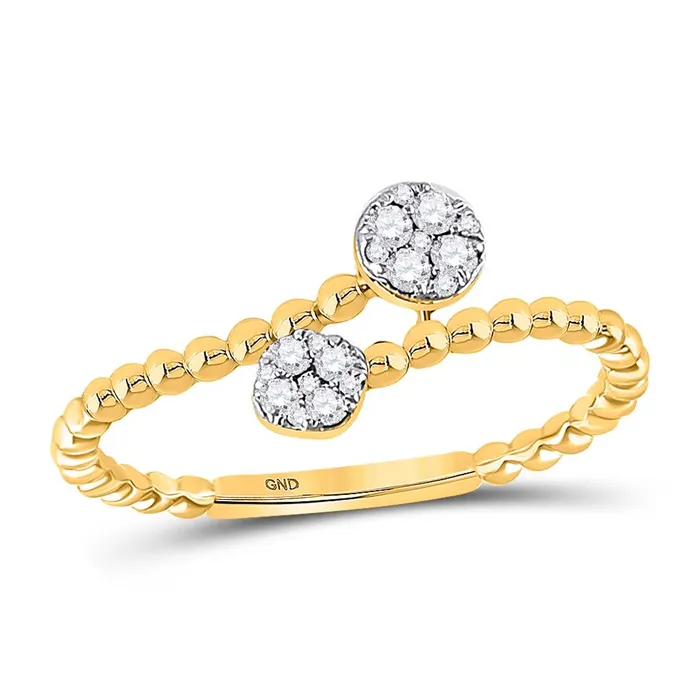 10k Yellow Gold Round Diamond Bypass Stackable Band Ring 18 Cttw gndatlanta Rings 10k Yellow Gold Round Diamond Bypass Stackable Band Ring 18 Cttw gndatlanta Rings