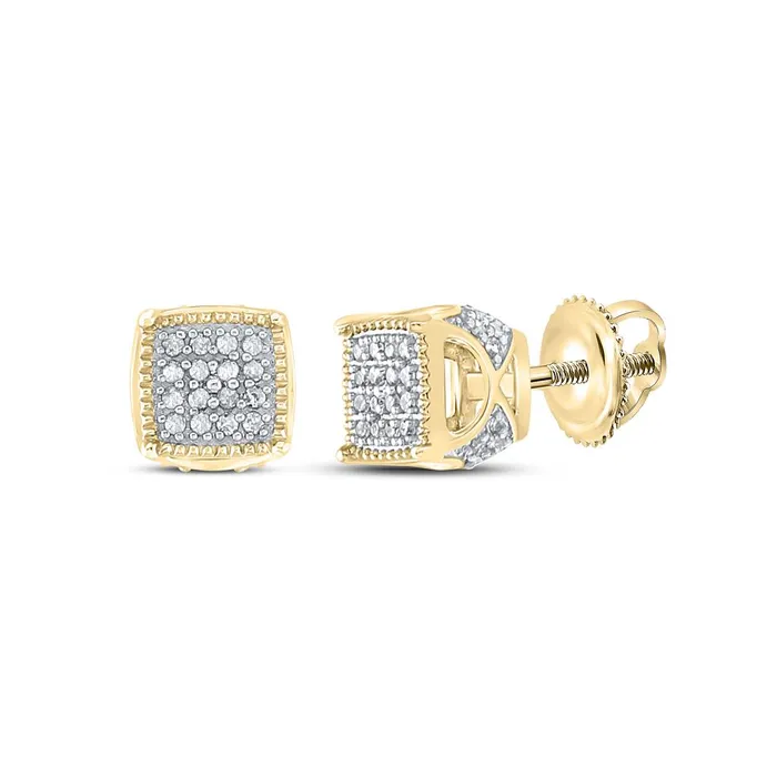 10k Yellow Gold Round Diamond Square Earrings 16 Cttw gndatlanta Earrings 10k Yellow Gold Round Diamond Square Earrings 16 Cttw gndatlanta Earrings