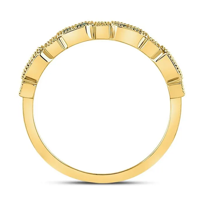 10kt Yellow Gold Round Emerald Stackable Band Ring 14 Cttw gndatlanta Rings