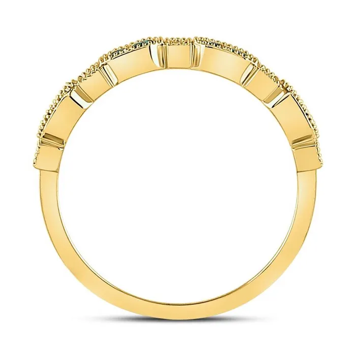 10kt Yellow Gold Round Emerald Stackable Band Ring 14 Cttw gndatlanta Rings