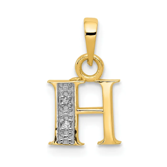 14k and Rhodium Polished 01ct Diamond Initial H Charm Goldiacom Charm Necklaces 14k and Rhodium Polished 01ct Diamond Initial H Charm Goldiacom Charm Necklaces