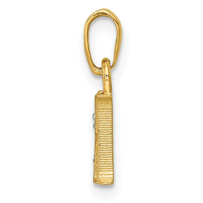14k and Rhodium Polished 01ct Diamond Initial H Charm Goldiacom Charm Necklaces