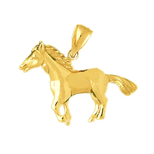 14K Gold 28MM Horse Pendant Goldia PreStyled Sets