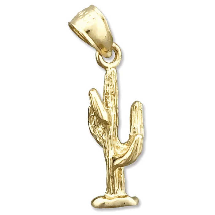 14K Gold 3D Cactus Charm Goldia Charm Necklaces