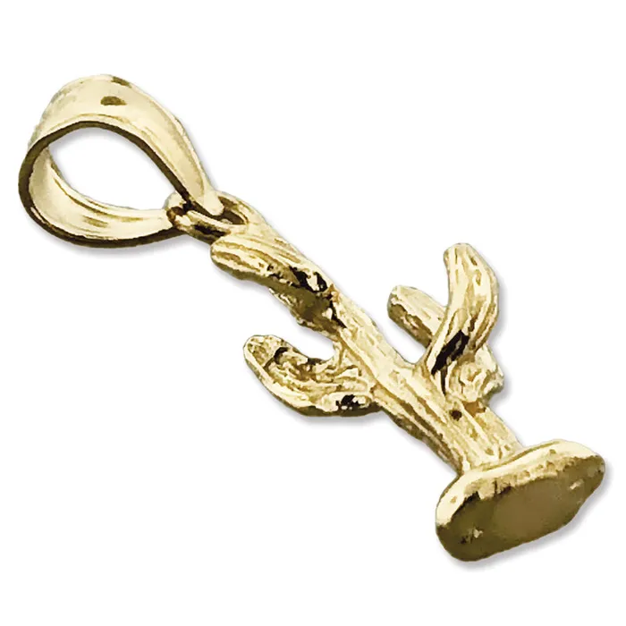 14K Gold 3D Cactus Charm Goldia Charm Necklaces