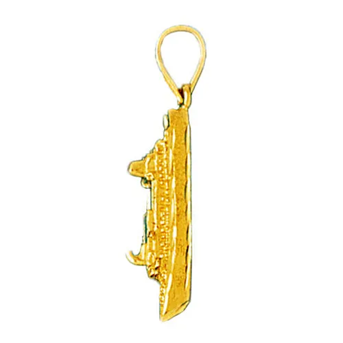 14K Gold 3D Cruise Ship Pendant Goldia Necklaces