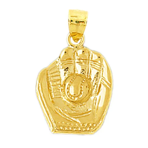 14K Gold Baseball Mitt Charm Goldia Charm Necklaces