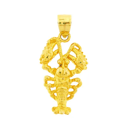 14K Gold Lobster Mini Charm Goldia Charm Necklaces