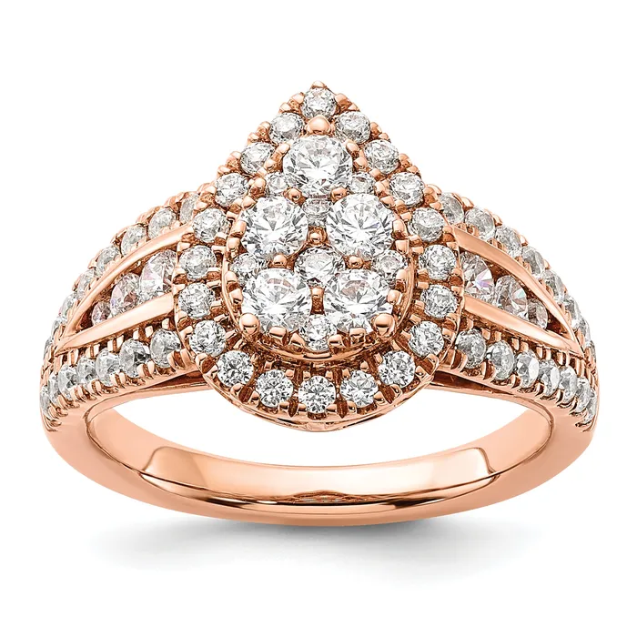 14k Rose Gold 1 14 Ct Lab Grown Diamond VSSI G Cluster Engagement Ring Goldia Rings 14k Rose Gold 1 14 Ct Lab Grown Diamond VSSI G Cluster Engagement Ring Goldia Rings