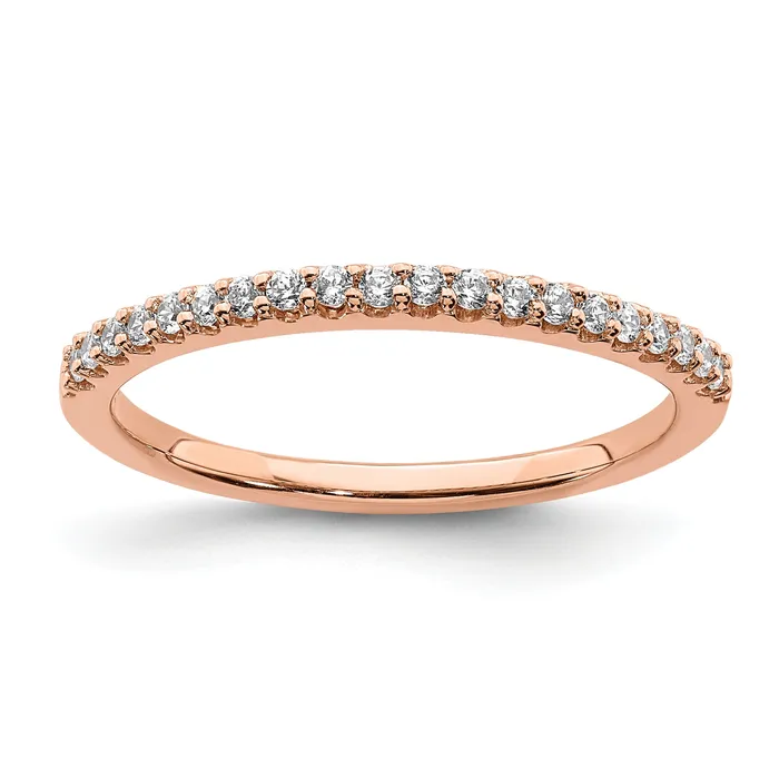 14k Rose Gold 15 Ct Lab Grown Diamond VSSI G Wedding Band Ring Goldia Rings